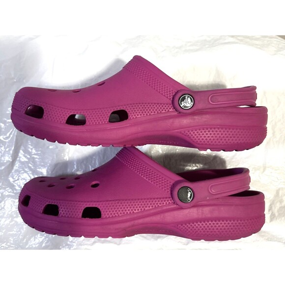 Unisex Pink Crocs Classic Clogs Slip On Slippers Women's 11 Men's 9 Comfort - Picture 5 of 9
